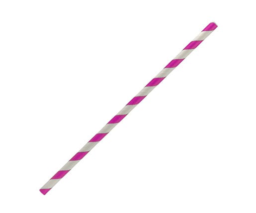 Paper Straw Regular-Pink Stripe 50pc