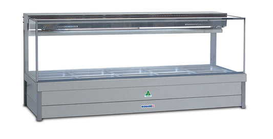 Roband Square Glass Refrigerated Display Bar - Piped and Foamed only (no motor), 10 pans - SFX25RD