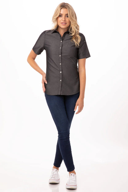Detroit Women's Denim Shirt- Black