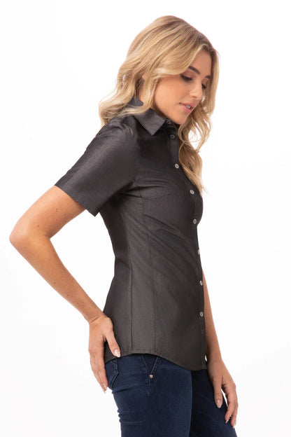 Detroit Women's Denim Shirt- Black
