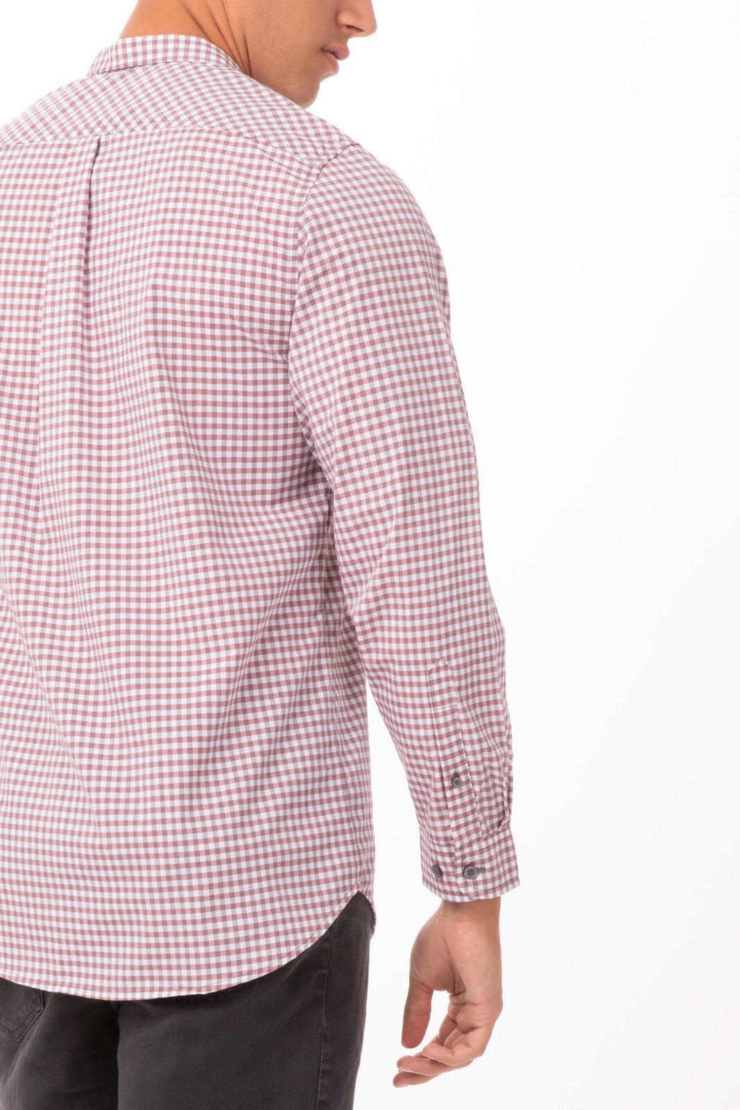 Modern Gingham Men's Long Sleeve Dress Shirt