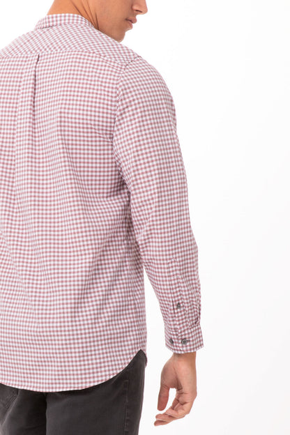 Modern Gingham Men's Long Sleeve Dress Shirt