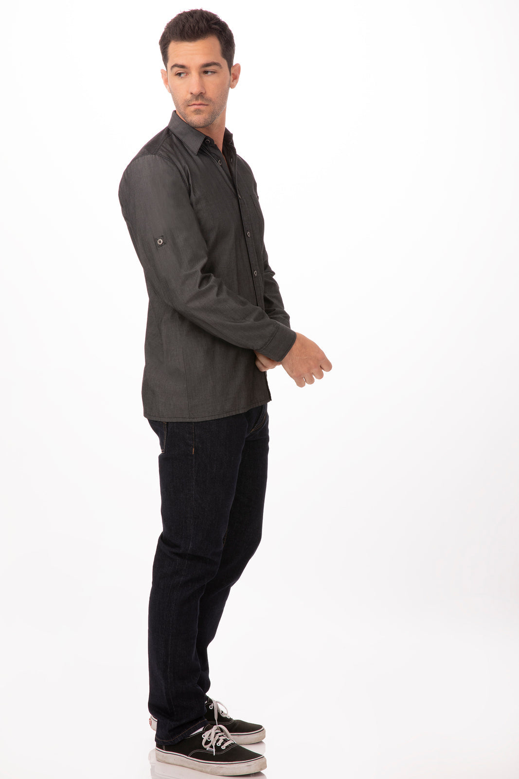 Detroit Men's Long Sleeve Denim Shirt