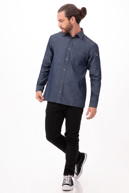 Detroit Men's Long Sleeve Denim Shirt