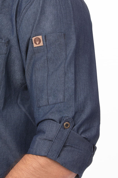 Detroit Men's Long Sleeve Denim Shirt