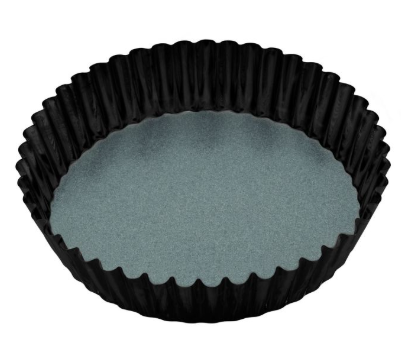 MasterPro Non-Stick Loose Base Round Deep Flan/Quiche Tin Black 25x25x6cm
