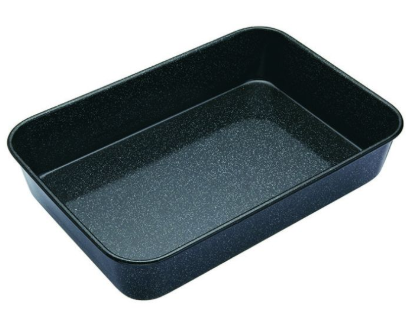 MasterPro Professional Vitreous Enamel Roasting Pan Black 34x26x7.5cm