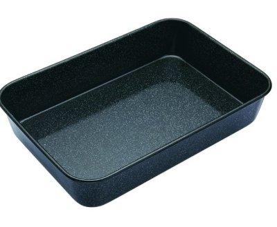 MasterPro Professional Vitreous Enamel Roasting Pan Black 40x28x7.5cm