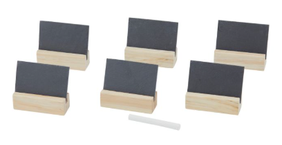 Davis & Waddell Slate and Wood Name Card 7pcs Set Multi-Coloured 8x7x2.5cm