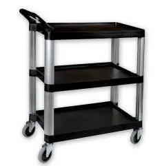 Trolley-Plastic -3 Shelf -1 Handle -Black -800X380X880Mm Trenton