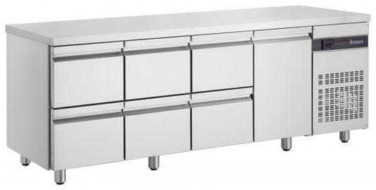 Under Bar Fridge 1 Door 6 Drawers