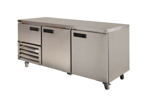 Stainless Steel Under Bar Fridge 2 1/2 Doors
