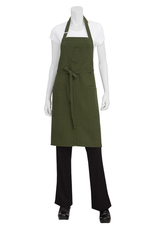Rockford Olive Green Bib Apron