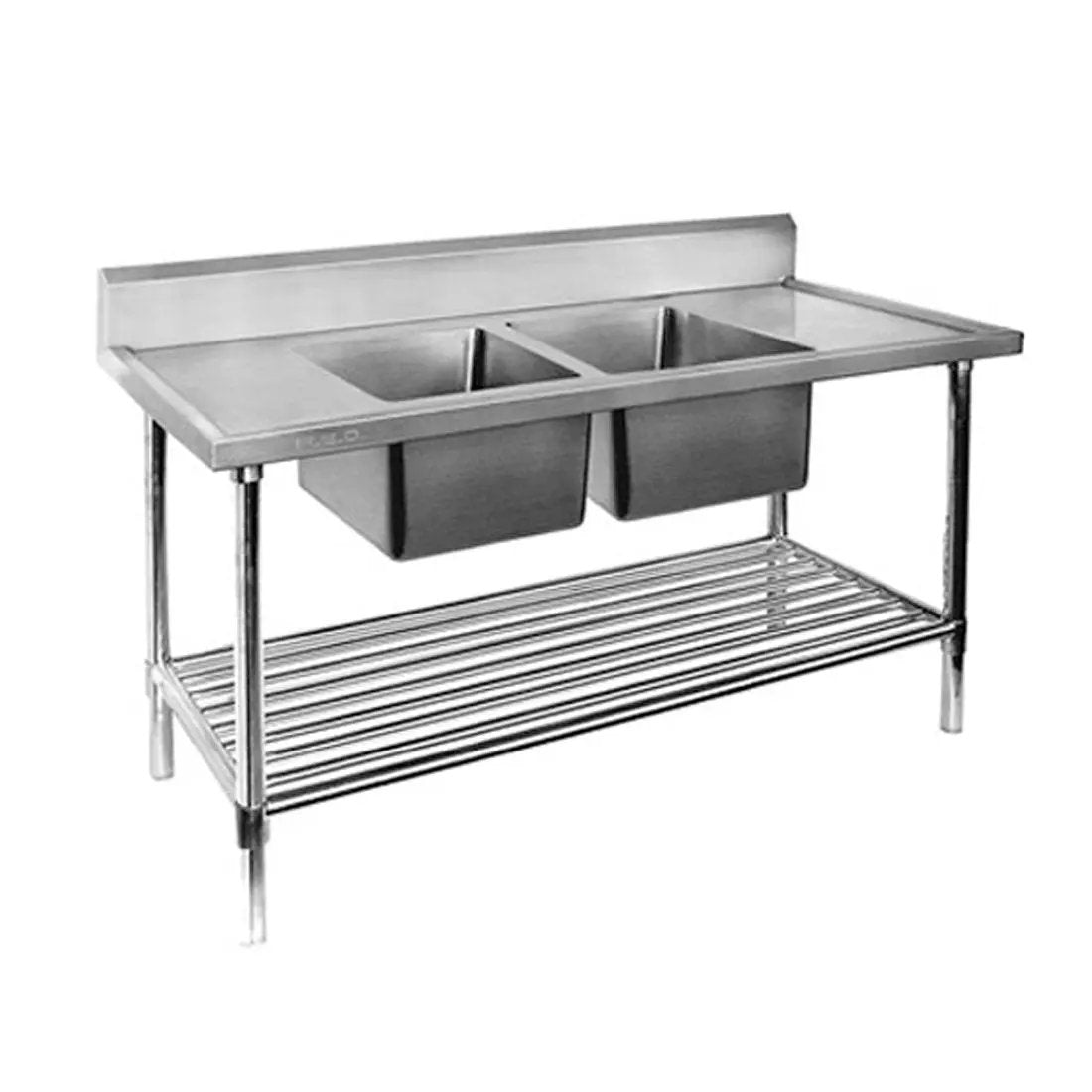 Modular System  Double Centre Sink Bench with Pot Undershelf - DSB6-1200C/A FED