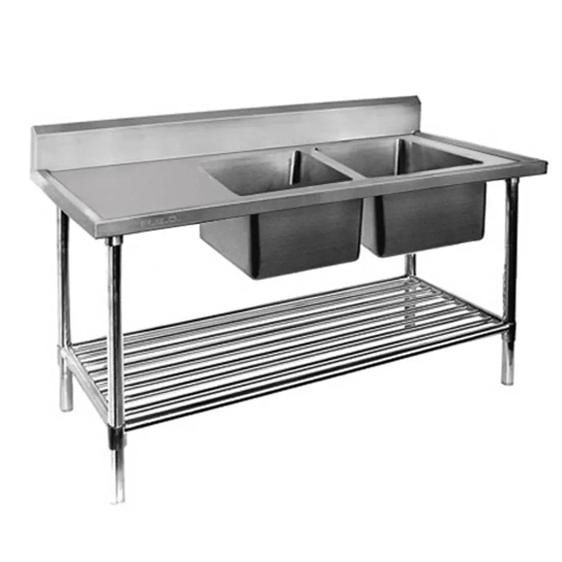 Modular System Double Right Sink Bench with Pot Undershelf - DSB6-1800R/A FED