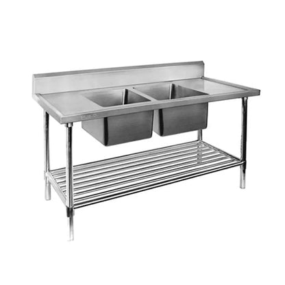 Double Centre Sink Bench with Pot Undershelf DSB7-1200C/A FED