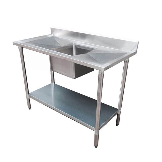 Modular Systems Economic 304 Grade SS Centre Single Sink Bench 1800x700x900 with 610x400x250 sink 1800-7-SSBC