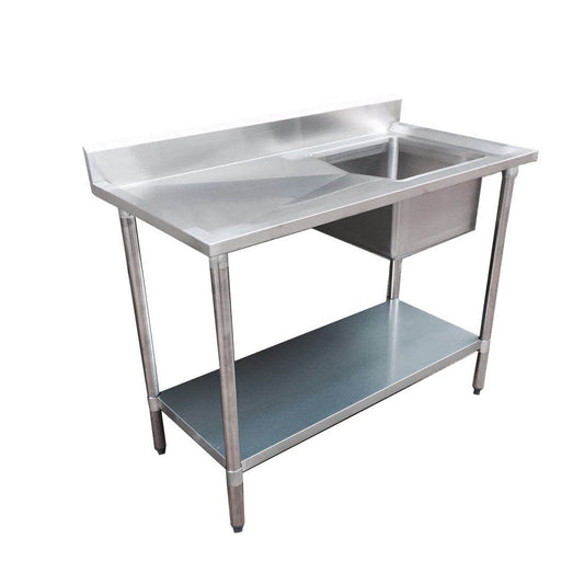 Modular Systems Economic 304 Grade SS Right Single Sink Bench 1500x700x900 with 500x400x250 sink 1500-7-SSBR