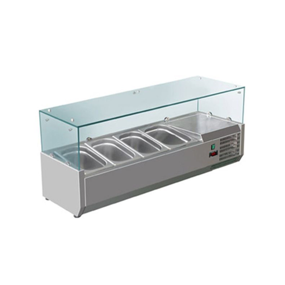 FED-X Flat Glass Salad Bench commercial flat glass salad display bench series