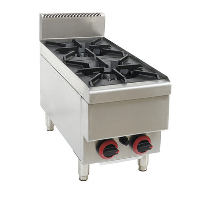 GASMAX Benchtop Natural Gas 2 Burner Cooktop w/ Splashback JUS-TR-2B FED