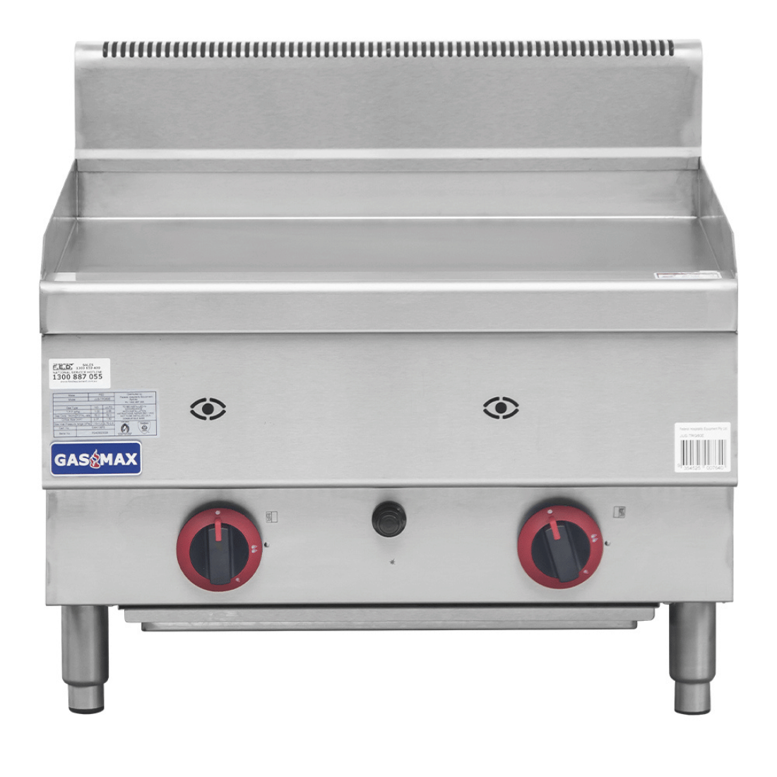 GASMAX Benchtop 2 Bunner Griddle 600mm - JUS-TRG60E FED