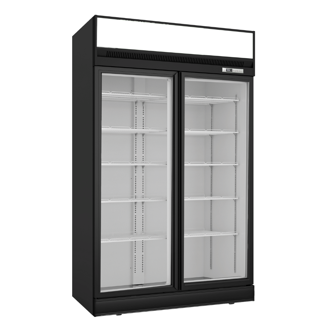2NDs: Thermaster Black Upright Double Glass Door Freezer - LG-1006DF-SA9-Jan FED