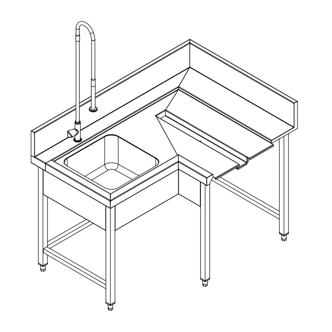 Pre-Rinsing Sink Bench w/ Introductor of Baskets MCFD-1000I