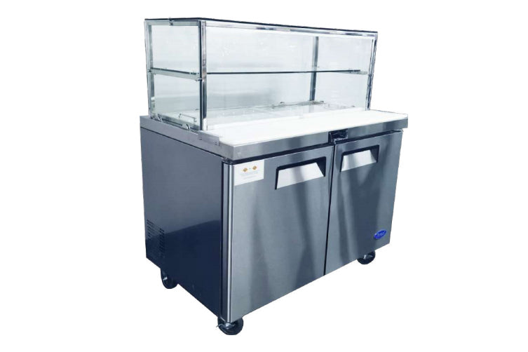 2 DOOR SANDWICH BAR WITH GLASS CANOPY 1225MM MSF8302G