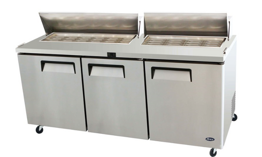 Product image of 3DOOR SANDWICH PREPTABLE FRIDGE 1846MM MSF8308