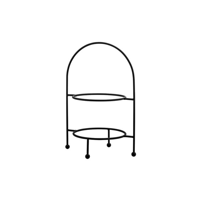 2 Tier Round Display Stand Black