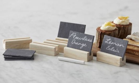 Davis & Waddell Slate And Wood Name Card Set/7