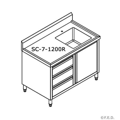 Modular System CABINET WITH RIGHT SINK - SC-7-1200R-H FED