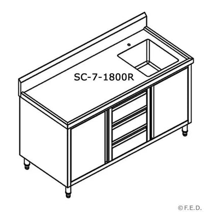 SC-7-1800R-H CABINET WITH RIGHT SINK FED
