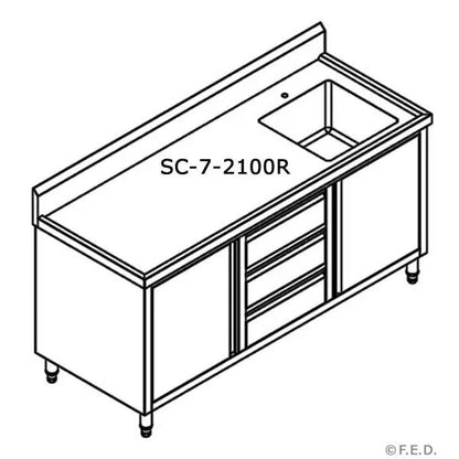 SC-7-2100R-H CABINET WITH RIGHT SINK FED