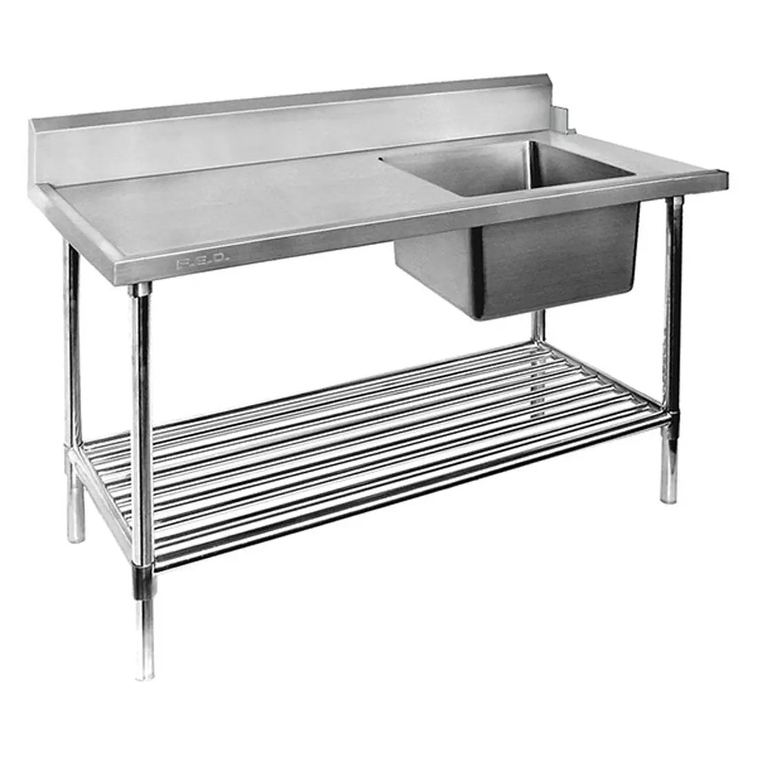 Right Inlet Single Sink Dishwasher Bench SSBD7-1200R/A FED