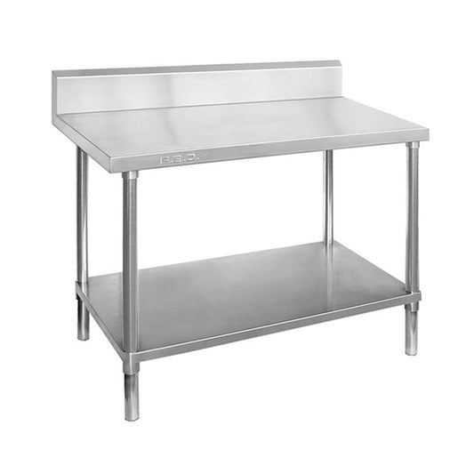Economic 304 Grade Stainless Steel Tables with Splashback 600 Deep - SSTable6SB-EC