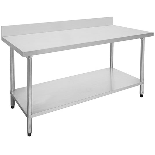 Economic 304 Grade Stainless Steel Tables with Splashback 700 Deep - SSTable7SB-EC