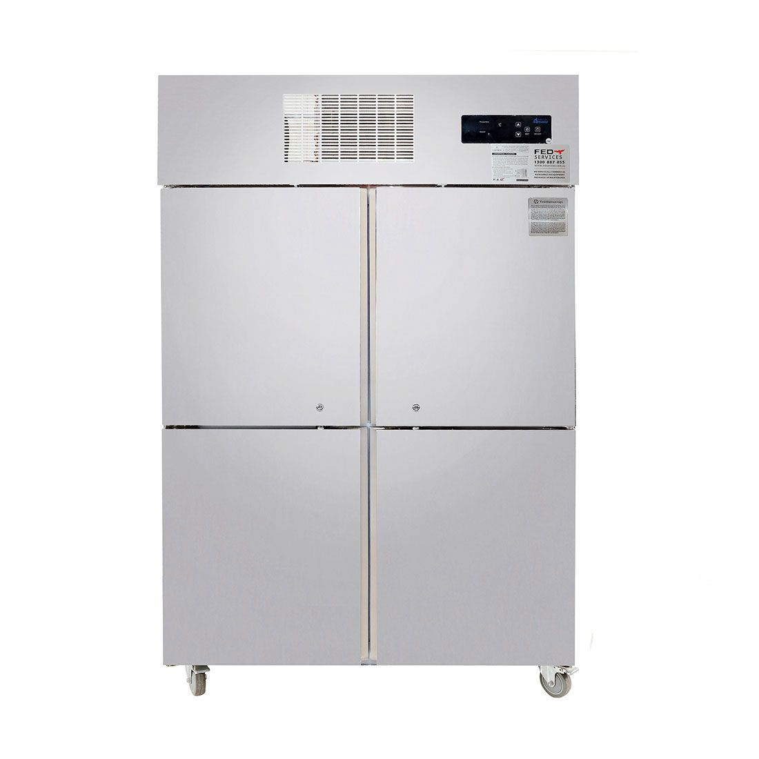 2NDs: Thermaster TROPICAL 4 x Half door SS Fridge - SUC1000-VIC878 FED