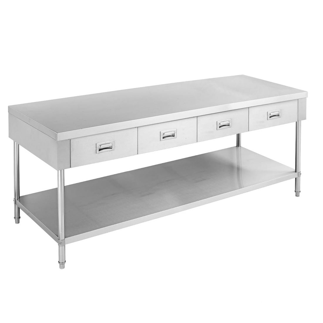 Industrial Work Bench with Multiple Drawers and Undershelf Storage for Workshop