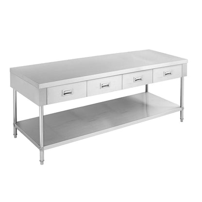Industrial Work Bench with Multiple Drawers and Undershelf Storage for Workshop - 700mm Deep FED