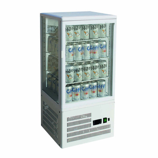 2NDs: Thermaster Four-Sided Countertop Beverage Display Fridge White - TCBD78W-SA9-Feb FED