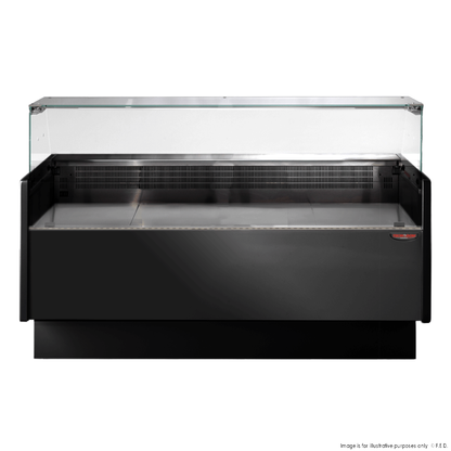 Tecnodom Serie Black Wide Deli Display with Storage and Castors