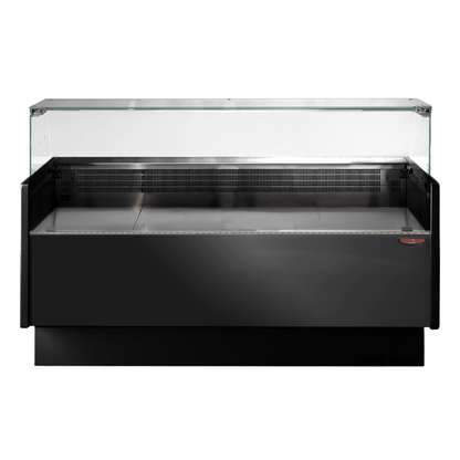 Tecnodom Serie Black Wide Deli Display with Storage and Castors