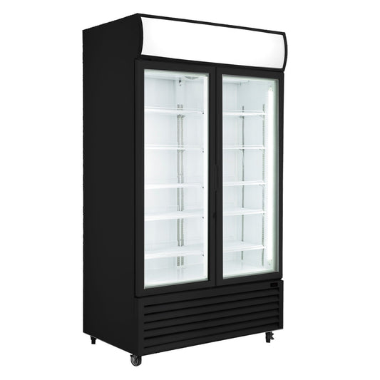 Colourbond Upright Beverage Fridge 2 Doors Black LG-1000BP