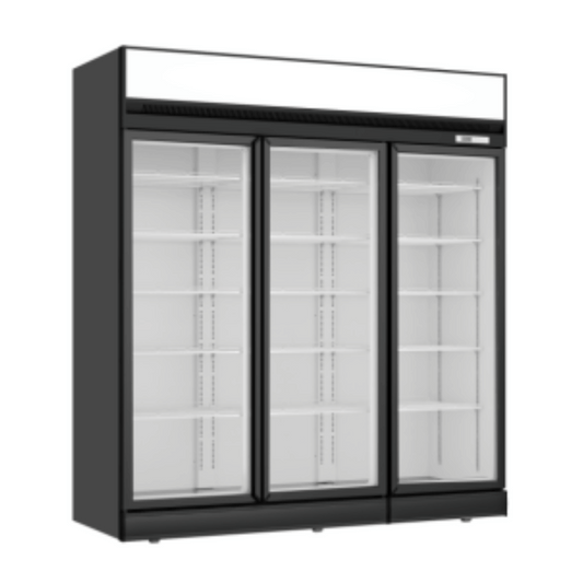 Black Upright Three Glass Door Freezer LG-1563DF