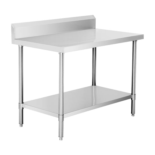 Premium 304 Grade Stainless Steel Work Bench With Undershelf & Splashback 700 Deep