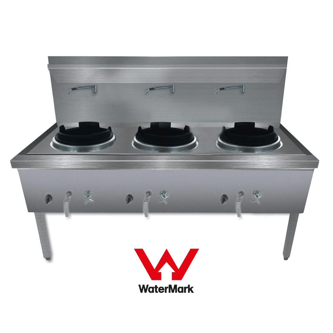 Ex-Showroom: Gasmax Stainless Steel Waterless LPG Gas Triple Wok - WW-3L-SA8-Jul FED