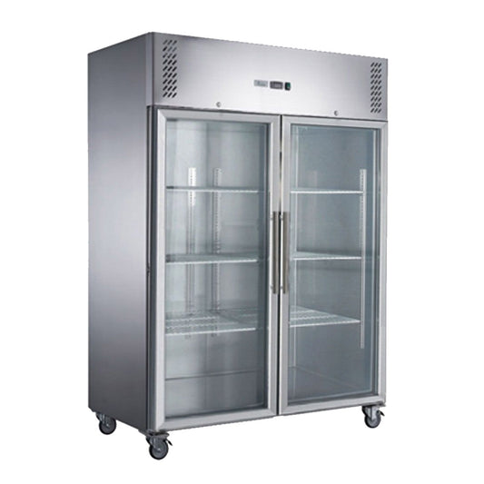 S/S Two Full Glass Door Upright Fridge - XURC1410G2V