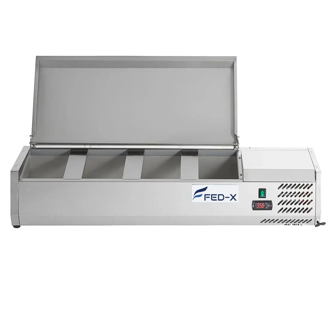 FED-X Salad Bench with Stainless Steel Lids - XVRX2000/380S FED
