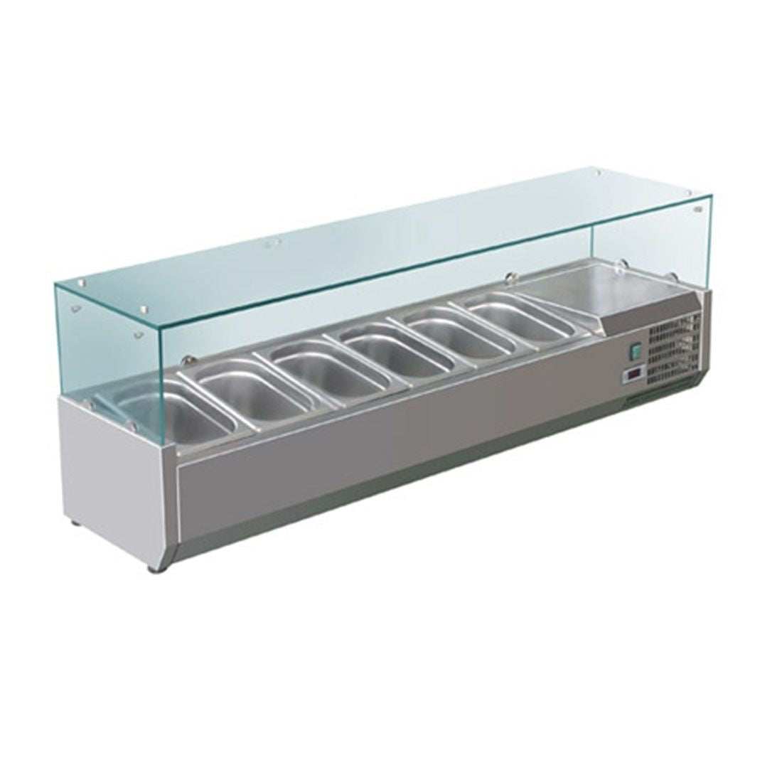 FED-X Flat Glass Salad Bench - XVRX1500/380 FED